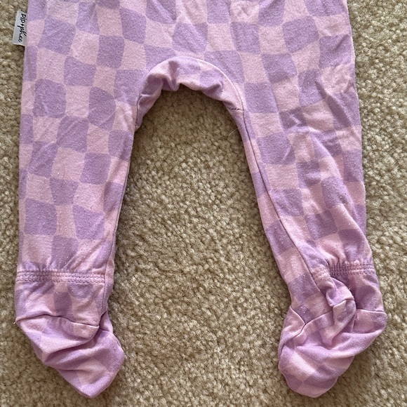 Lavender Check Footie Pajamas - Picture 4 of 7